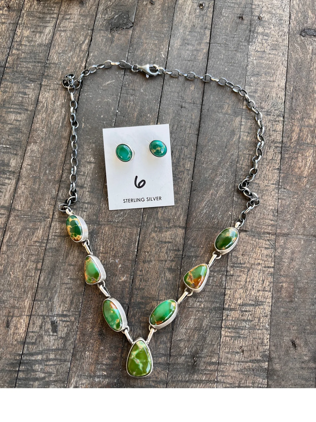 Kingman Turquoise Necklace Set- 6