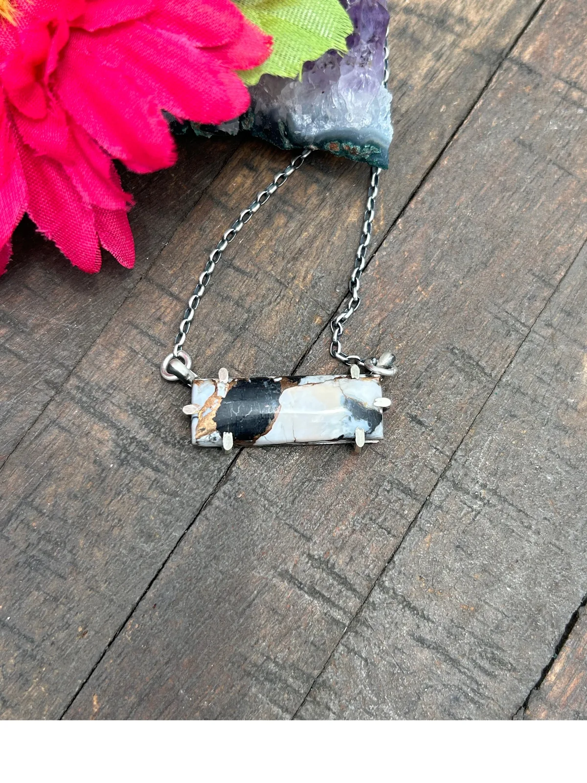 Waterproof White Buffalo Remix Bar Necklace #6