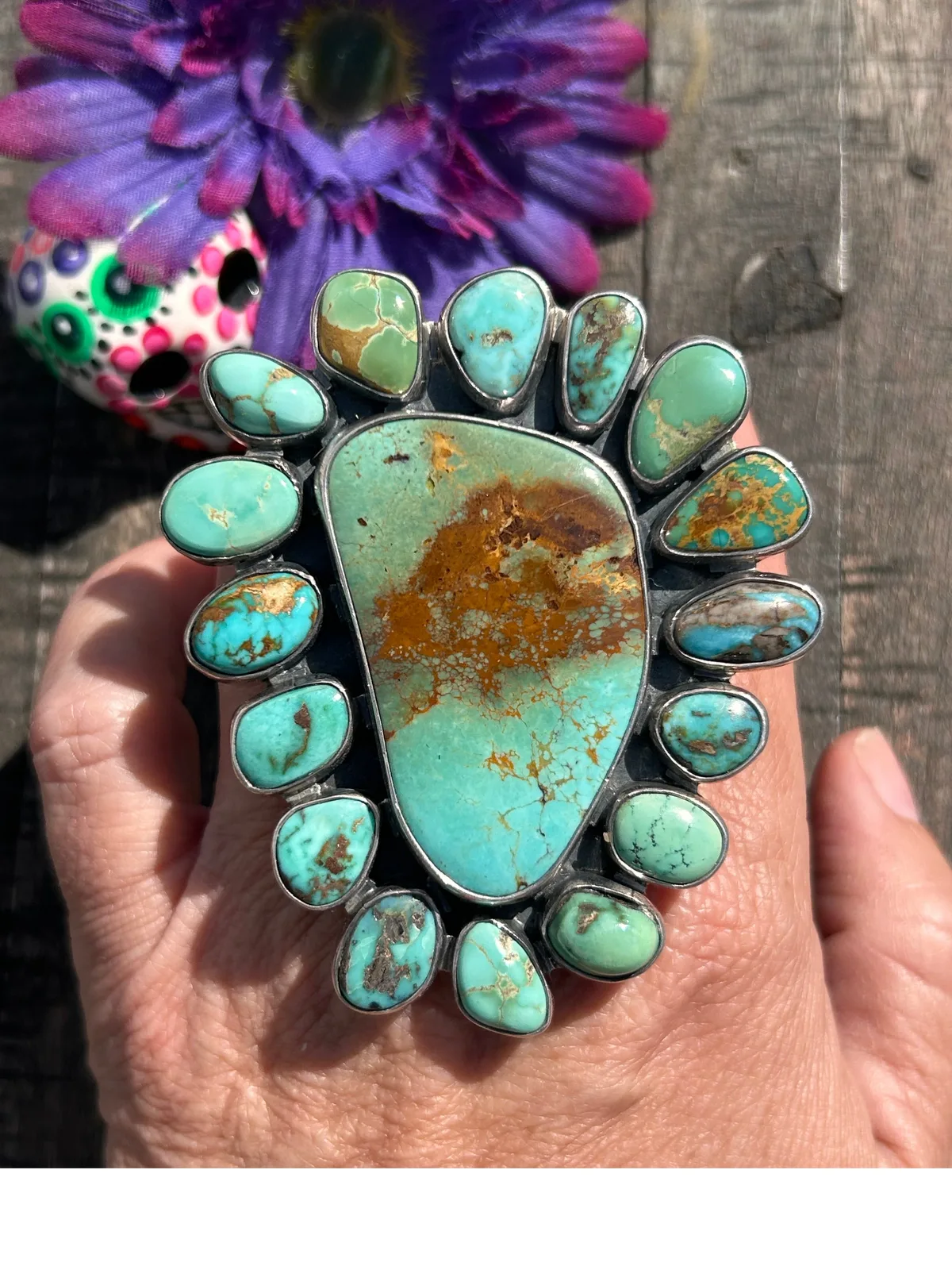 Adjustable Royston Cluster Ring