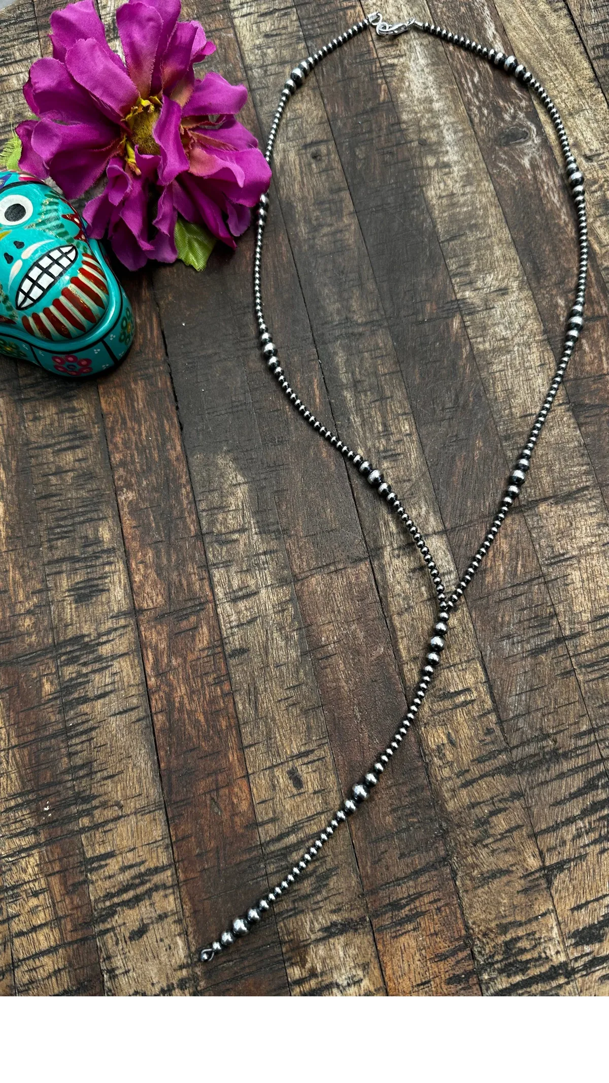 24" "NAVAJO STYLE" STERLING PEARL "MUST HAVE" NECKLACE